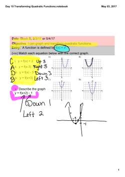 Day 15 Transforming Quadratic Functions.notebook
