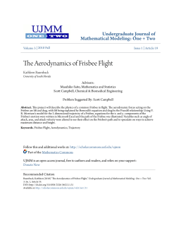 The Aerodynamics of Frisbee Flight - Scholar Commons