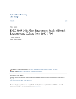ENG 3805-001: Alien Encounters: Study of British - The Keep