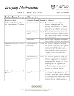 Grade 5 Goals - Everyday Mathematics