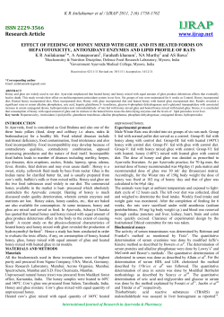effect of feeding of honey mixed with ghee