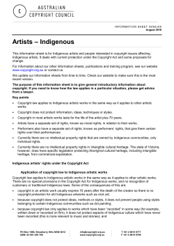 Artists: Indigenous - Australian Copyright Council