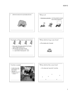 Spontaneous generation - Old Saybrook Public Schools