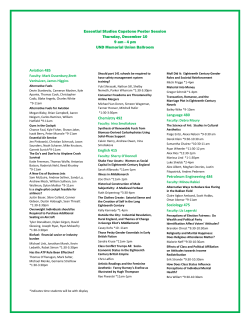 Essential Studies Capstone Poster Session Thursday, December 10