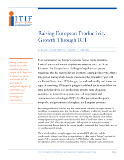 Raising European Productivity Growth through ICT
