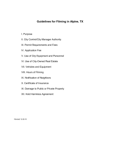 Guidelines for Filming in Anytown, TX