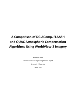 A Comparison of DG AComp, FLAASH and QUAC Atmospheric