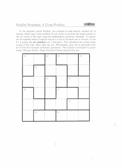 KenKen Strategies) A Gross Problenl