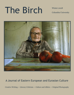A Journal of Eastern European and Eurasian Culture