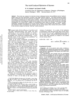 Acid-catalyzed hydration of styrenes