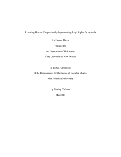 Extending Human Compassion by Implementing Legal Rights for
