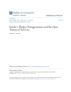 Snyder v. Phelps, Outrageousness, and the Open
