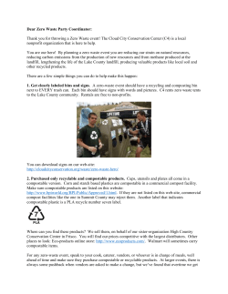 Dear Zero Waste Party Coordinator