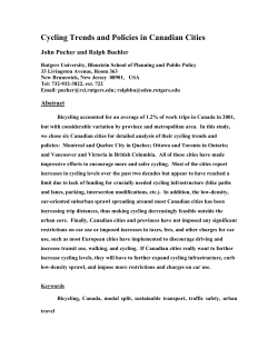 Cycling Trends and Policies in Canadian Cities