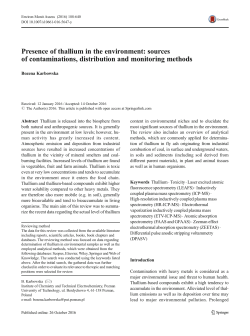 Presence of thallium in the environment: sources of contaminations
