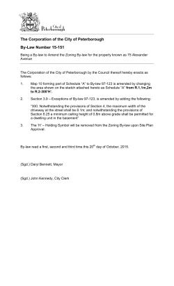 The Corporation of the City of Peterborough By-Law Number 15-151