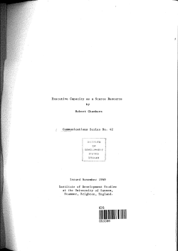 Executive Capacity as a Scarce Resource by Robert Chambers