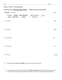 Lesson 3 Practice - Converting Rates Convert each rate using
