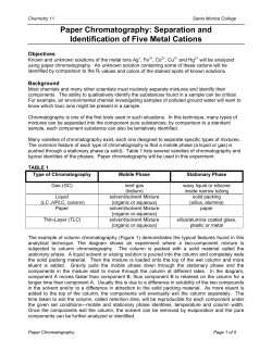 Paper Chromatography: Separation and