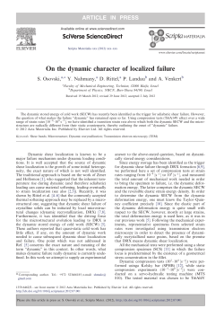 On the dynamic character of localized failure