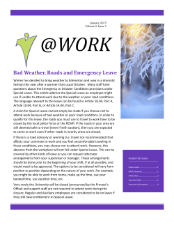 Bad Weather, Roads and Emergency Leave