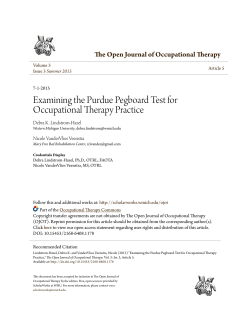 Examining the Purdue Pegboard Test for Occupational Therapy