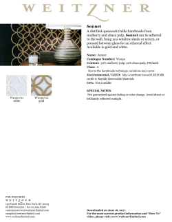 Sonnet - Weitzner