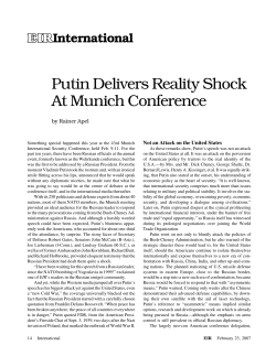 Putin Delivers Reality Shock At Munich Conference