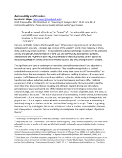 Automobility and Freedom