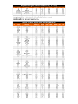 Prepaid Roaming Tariff