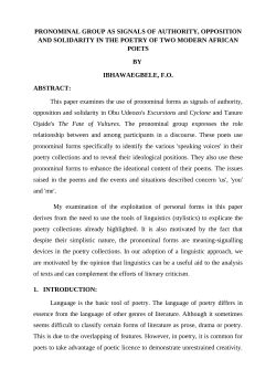 pronominal group as signals of authority