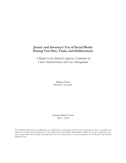 Jurors` and Attorneys` Use of Social Media During Voir Dire, Trials