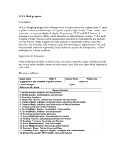 NCLS Math program description