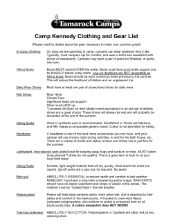 Clothing and Gear List