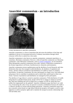 Anarchist communism - an introduction
