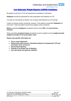 Low Molecular Weight Heparin Guidelines