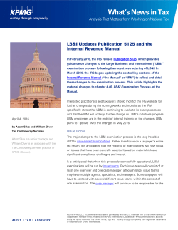 by Adam Silva and William Olver, Tax Controversy Services