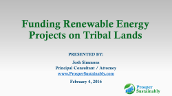 Funding Renewable Energy Projects on Tribal