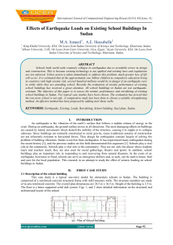 Effects of Earthquake Loads on Existing School Buildings In