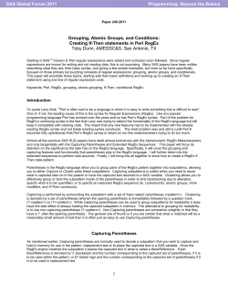 Grouping, Atomic Groups, and Conditions: Creating If