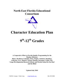 Character Education Plan - School Board of Levy County