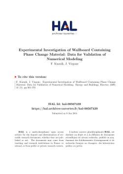 Experimental Investigation of Wallboard Containing Phase Change