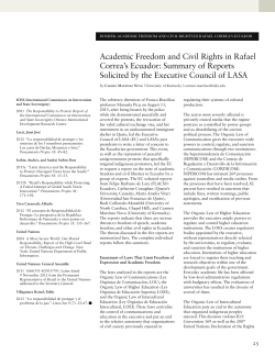 Academic Freedom and Civil Rights in Rafael Correa`s Ecuador