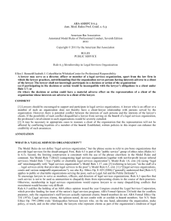 Rule 63 Membership in Legal Services Organization