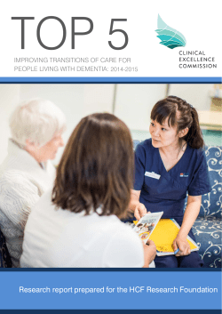 TOP 5 Phase 2 Research Report prepared for the HCF Research