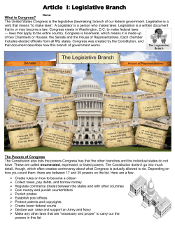 Article II: Legislative Branch