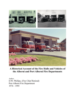 A Historical Account of the Fire Halls and Vehicles of the Alberni and