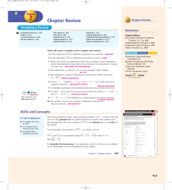 Chapter Review