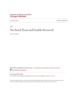 The Beard Thesis and Franklin Roosevelt