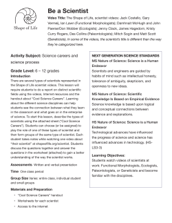 Be a Scientist - the Shape of Life